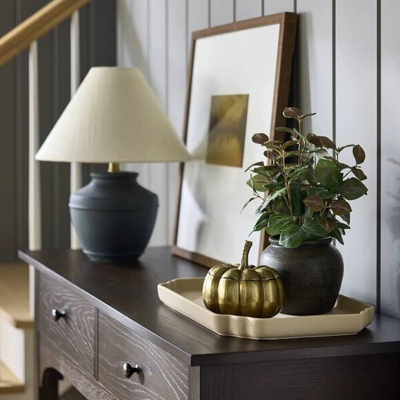 12” Potted Fall Leaf Arrangement‎ Brown Vase - Threshold Studio McGee Target - Picture 2 of 4